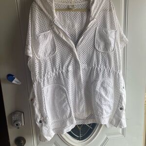 Zenergy White Eyelet Hooded Jacket